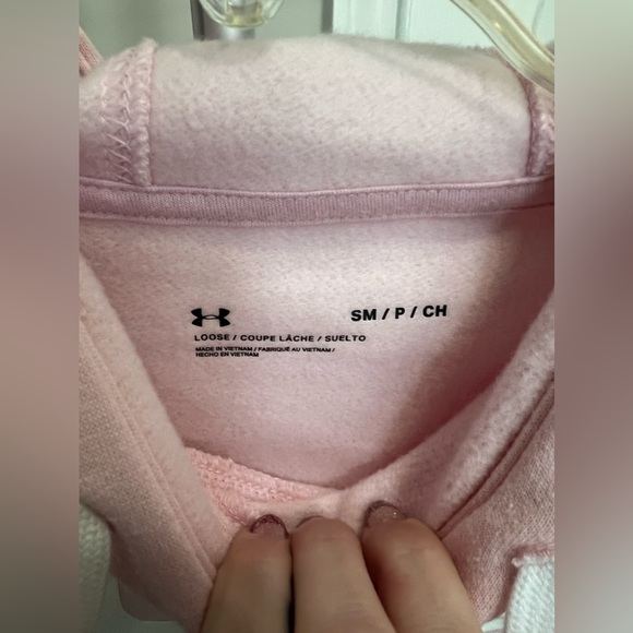 Under Armour Pink Rival Fleece Logo Hoodie Size Small NWT - Picture 8 of 13